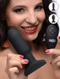Swell Inflatable 10X Vibrating Remote Anal Plug — Black Silicone - SWL-AG305