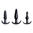 Frisky Anal Teaser Comfort Plug Set — 3-Piece TPR Butt Plug Trio (Black) - 848518035271