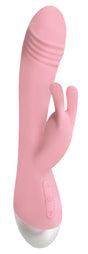 Power Bunnies Speedy 50X Silicone Rabbit Vibrator, Pink, 7.8 in - 653078940404