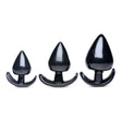 Master Series Triple Spades 3-Piece Anal Plug Set (Black, TPR) - 848518036117