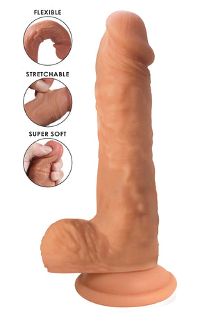Easy Riders Dual-Density Silicone Dildo — 6.8 in, Flesh - 653078942941