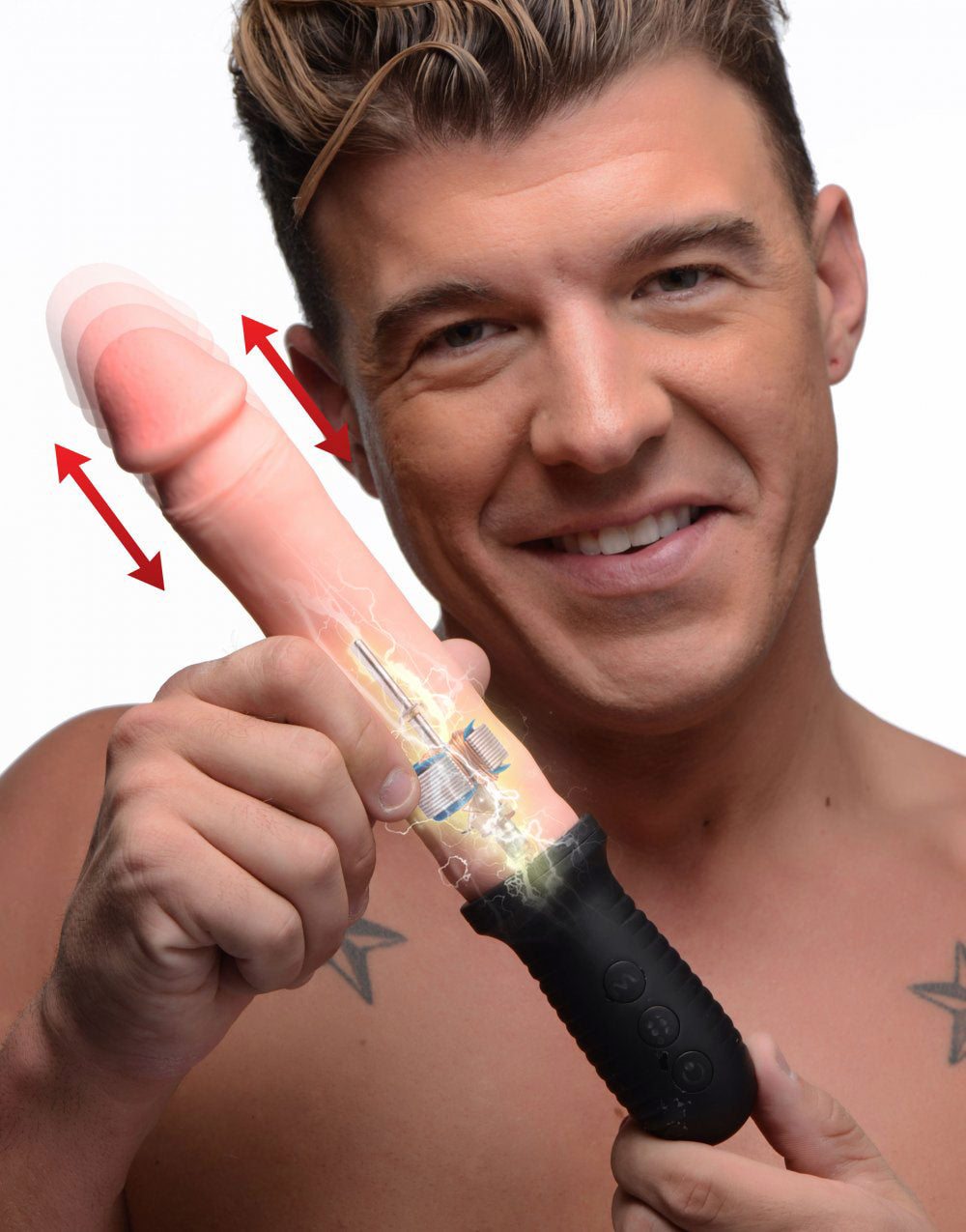 8X Auto Pounder Vibrating and Thrusting Dildo with Handle -