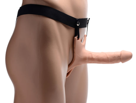 Size Matters Hollow Silicone Dildo Strap-On, Black — 10.1 in - SM-AG365-BLK