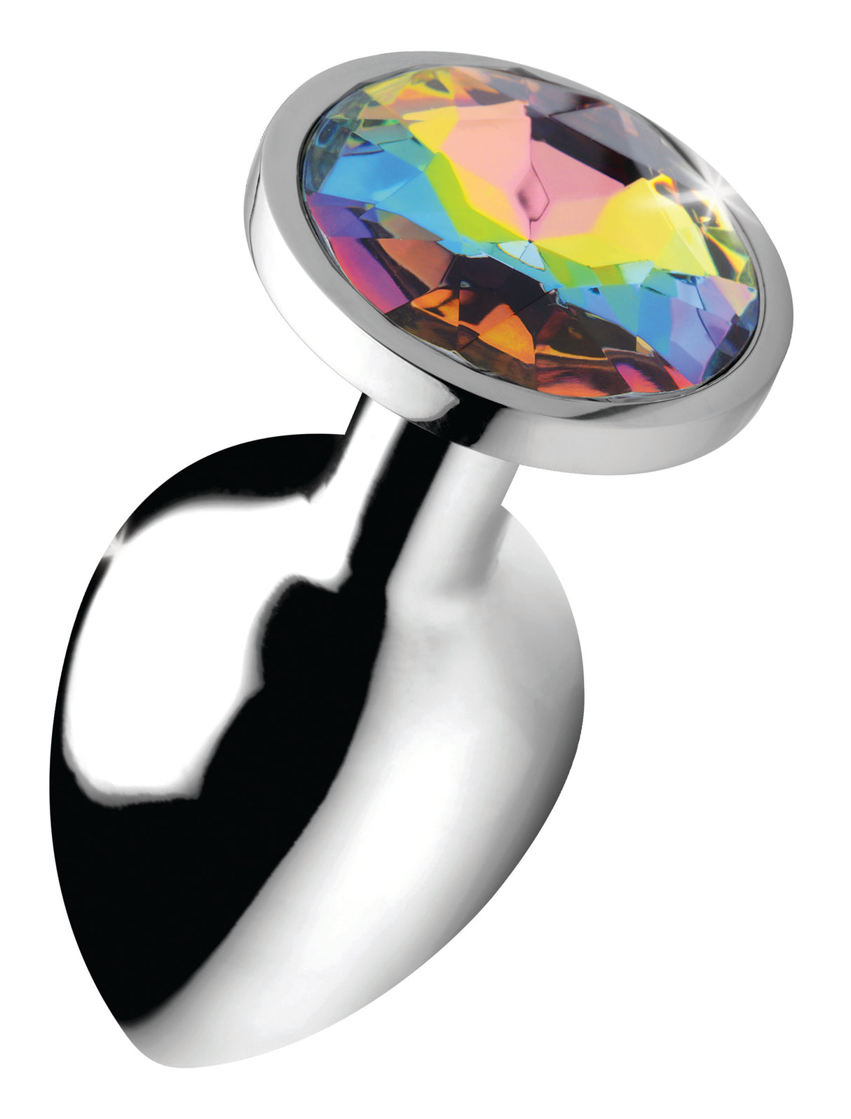 Booty Sparks Rainbow Prism Gem Anal Plug — Large, Nickel-Free Aluminum - BTYS-AG375-LRG