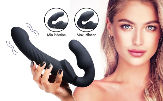 Ergo-Fit Twist Inflatable Vibrating Silicone Strapless Strap-on - by Strap U