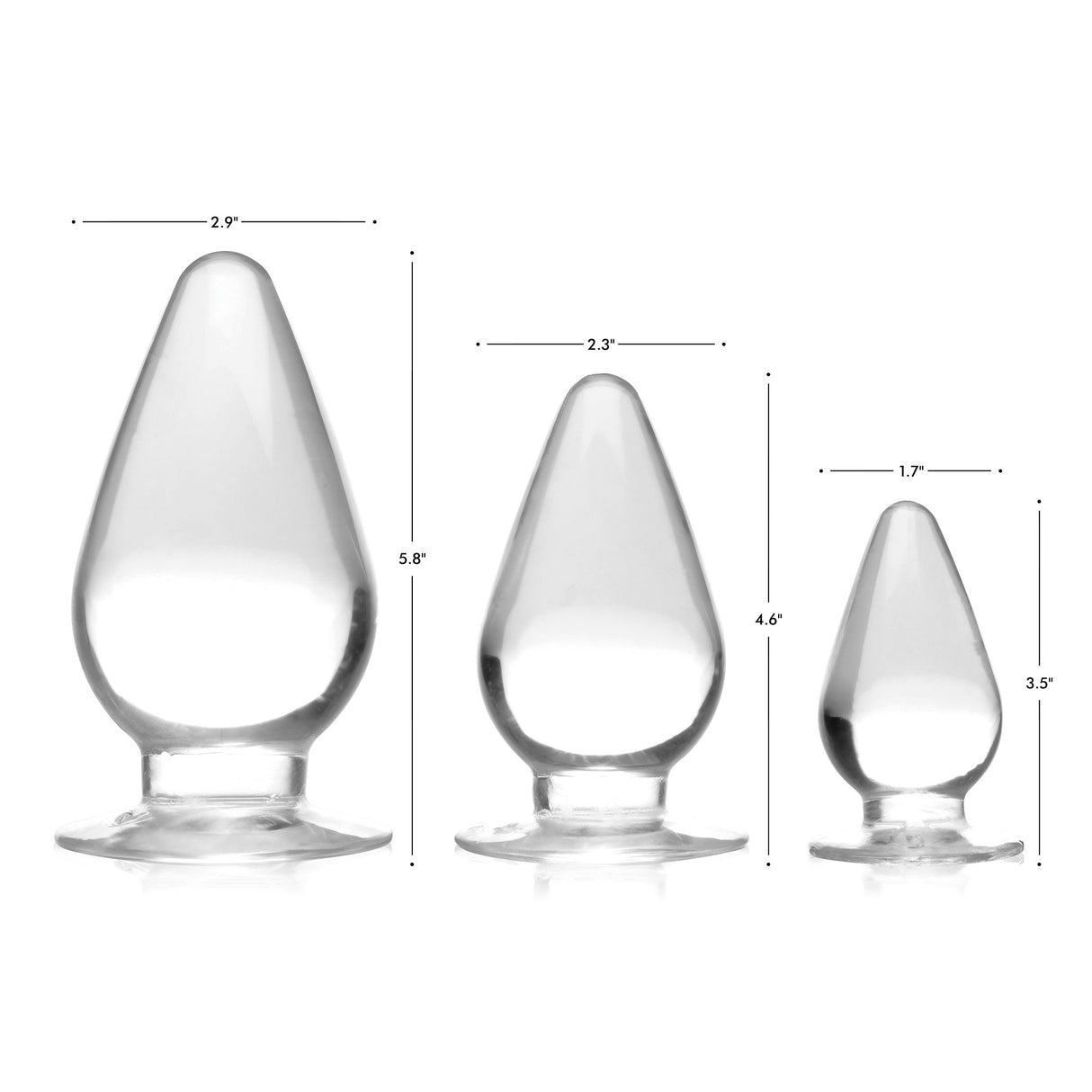 Master Series Triple Cones — 3-Piece TPE Anal Plug Set (Black) - 848518037596