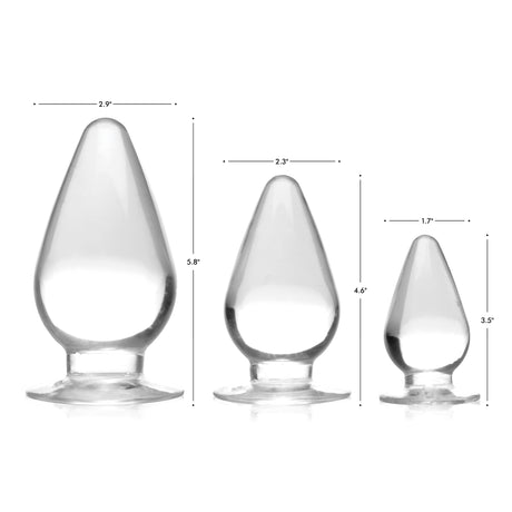 Master Series Triple Cones — 3-Piece TPE Anal Plug Set (Black) - 848518037596