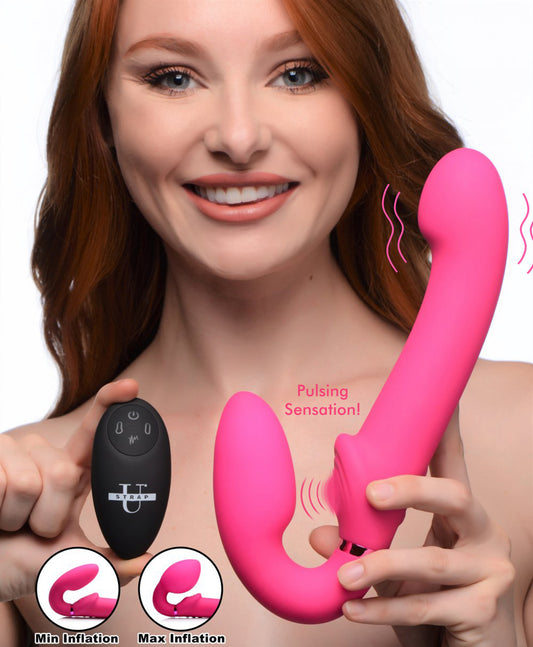 10X Remote Control Ergo-Fit G-Pulse Inflatable and Vibrating Strapless Strap-on - by Strap U