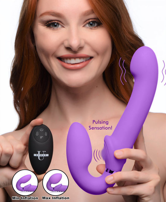 10X Remote Control Ergo-Fit G-Pulse Inflatable and Vibrating Strapless Strap-on - by Strap U