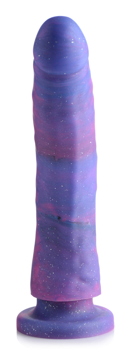 Strap U Magic Stick Glitter Silicone Dildo — 8 Inch, Purple & Pink - 848518040343