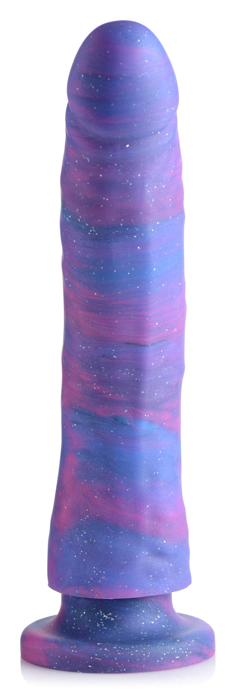 Strap U Magic Stick Glitter Silicone Dildo — 9.5 Inch, Purple & Pink - 848518040350
