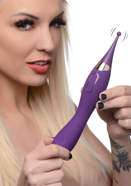 Inmi Dual‑Ended Pulsing G‑Spot Vibrator with Interchangeable Tips, Purple - 848518036438