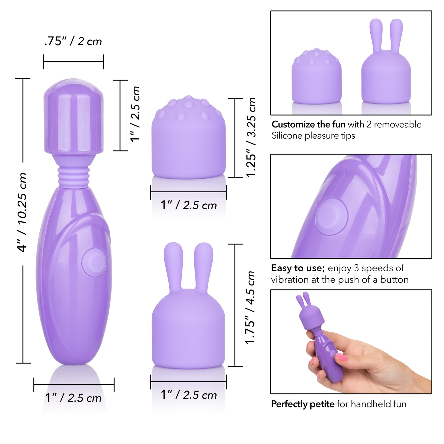 Dr. Laura Berman Olivia Rechargeable Mini Massager With Attachments by CalExotics