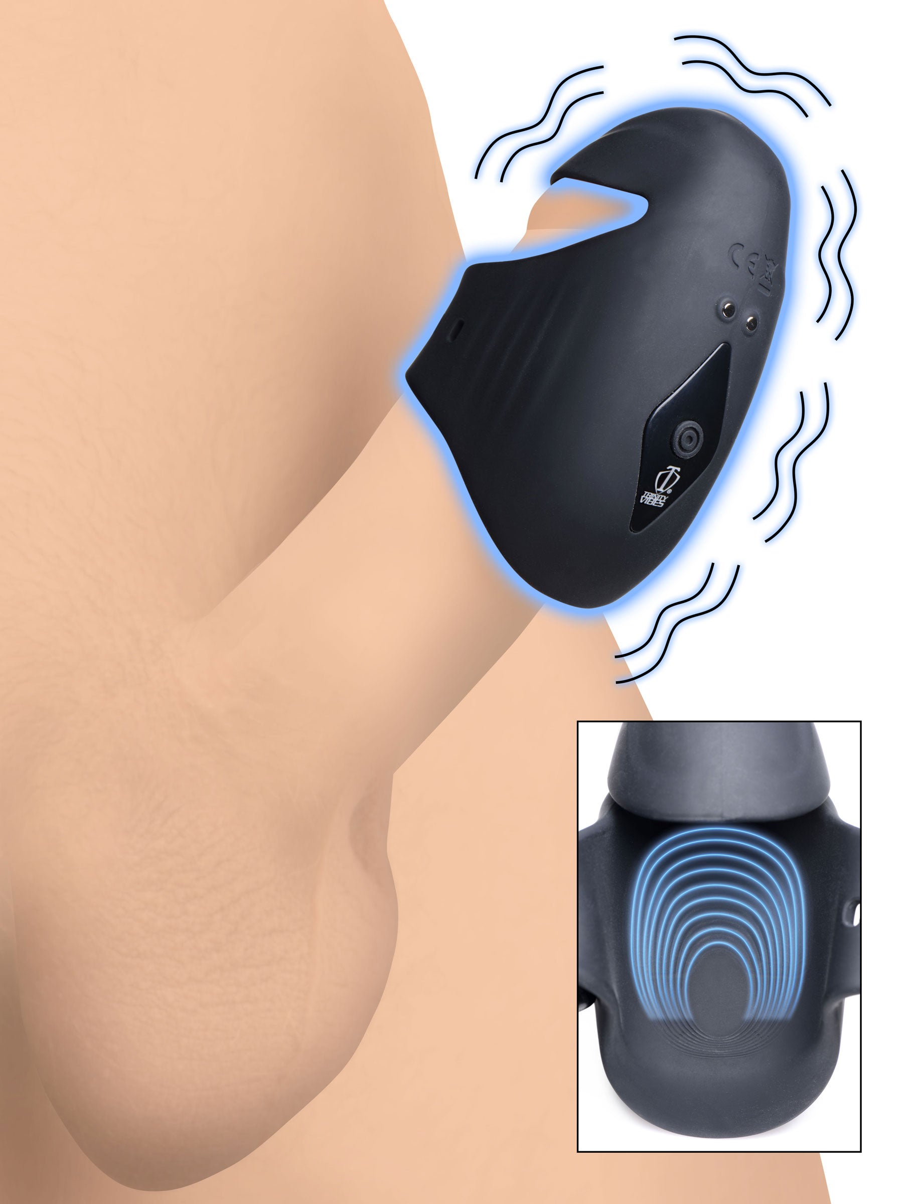 8X Vibrating Silicone Penis Head Stimulator by Trinity Men