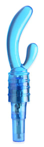 Trinity Vibes Slim Rabbit Vibrator — Blue, 7.9 in, Battery-Powered - 848518044150
