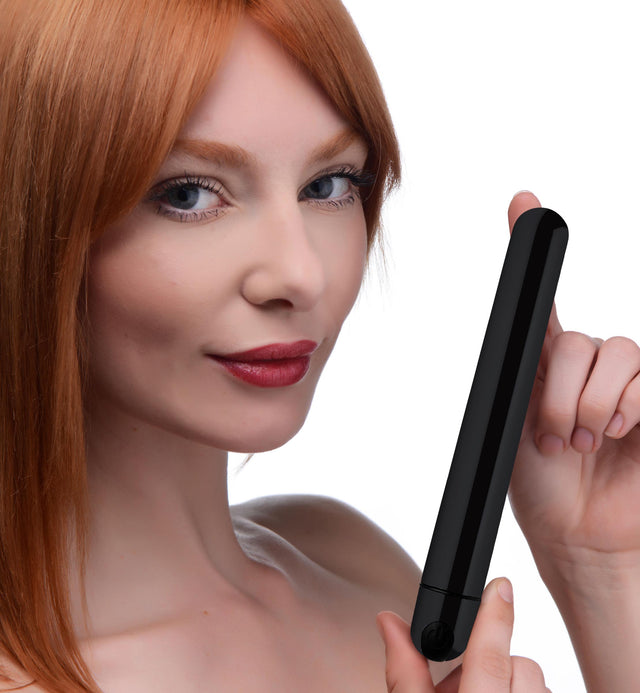 Bang! 10X Slim Metallic Bullet Vibrator — Black, USB Rechargeable - BNG-AG764-BLK