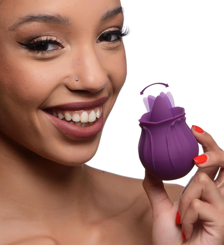 Bloomgasm Wild Violet 10X Silicone Licking Clit Stimulator, 3 in - INM-AG777