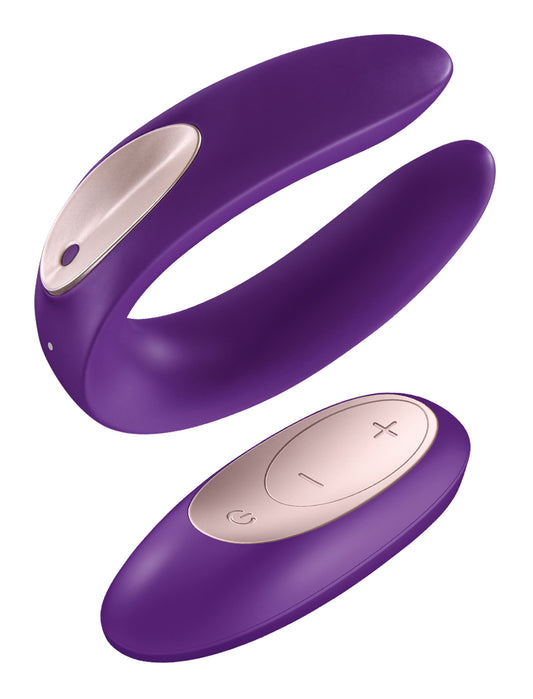 Satisfyer Double Plus Remote Partner Vibrator — Purple - J2008-3-01