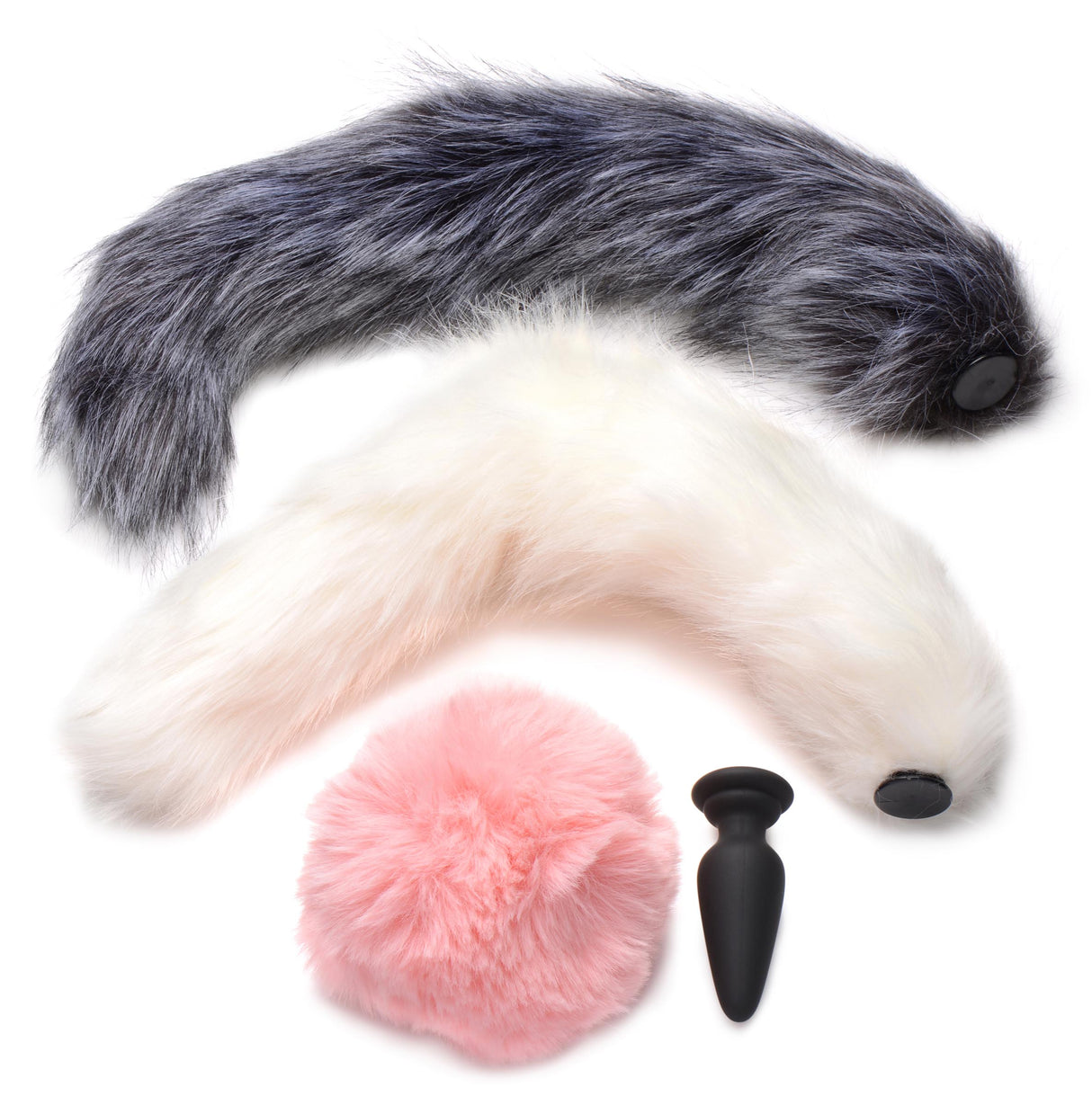 Tailz Silicone Anal Plug Kit with 3 Interchangeable Tails - TZ-AG828