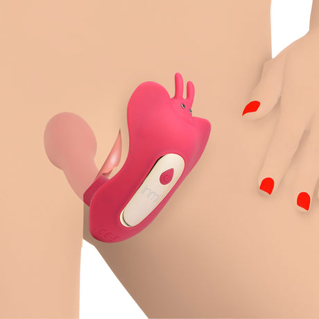 Shegasm Butterfly Tease 10X Clitoral Suction Silicone Stimulator (Pink) - 848518046192