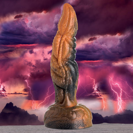 Creature Cocks Ravager Rippled Silicone Dildo, 8in Marbled - CC-AG920