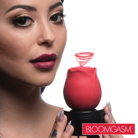 Bloomgasm Enchanted Rose 10X Clitoral Stimulator with Charging Case, Red - 848518046734
