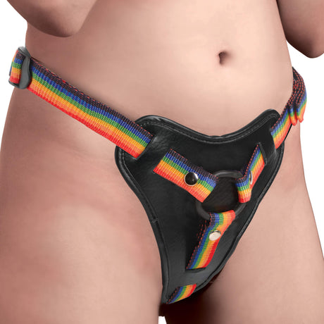 Strap U Rainbow Strap-On Harness with 1.25in & 1.5in Silicone O-Rings - SU-AG996