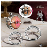 XR Brands Pussy Boy Metal Chastity Cage, Silver Stainless Steel - MS-AH568