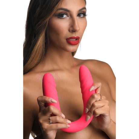 Inmi 7X Double-Ended Silicone Dildo with Remote, 14.75 inch, Pink - 848518048288