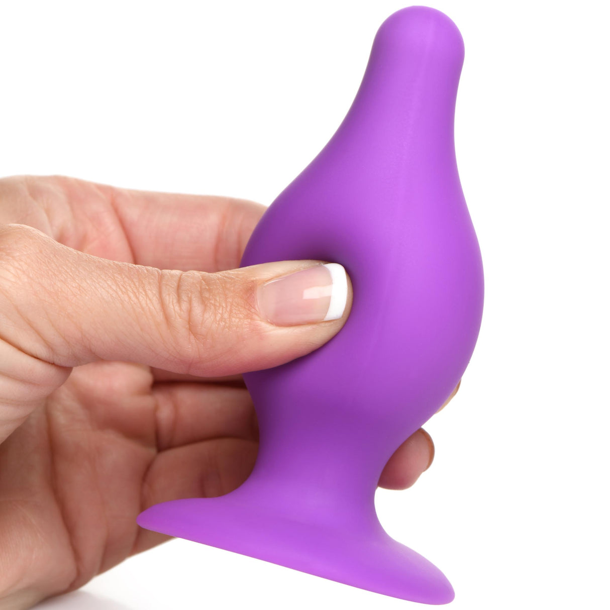 Squeeze-It Medium Tapered Squeezable Anal Plug — Purple - 848518048370