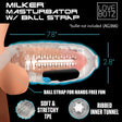 LoveBotz Milker TPE Masturbator with Ball Strap, Clear - 848518048516
