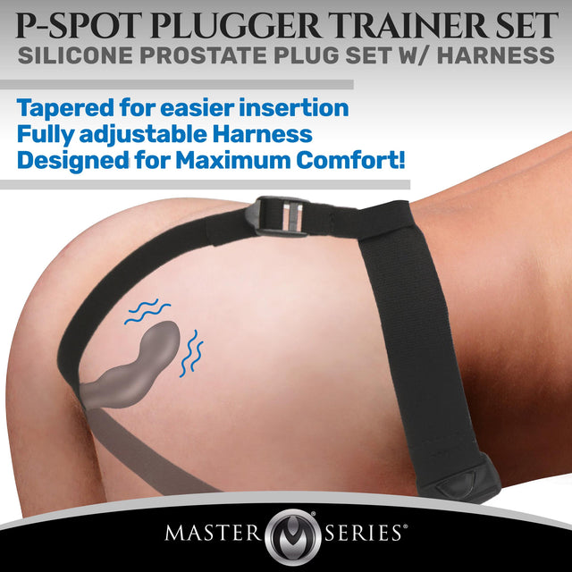 Master Series P-Spot Plugger Prostate Plug with Harness & Remote - 848518048868