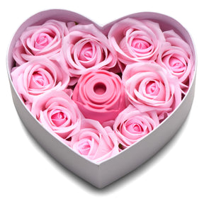 Bloomgasm Rose Lovers Gift Box — Clit Suction Rose in Heart Box (Pink) - INM-AH129