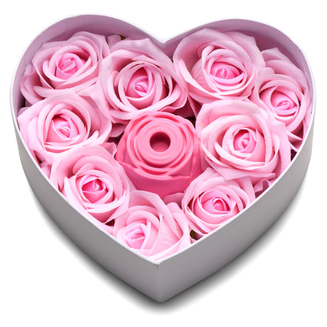 Bloomgasm Rose Lovers Gift Box — Clit Suction Rose in Heart Box (Pink) - INM-AH129