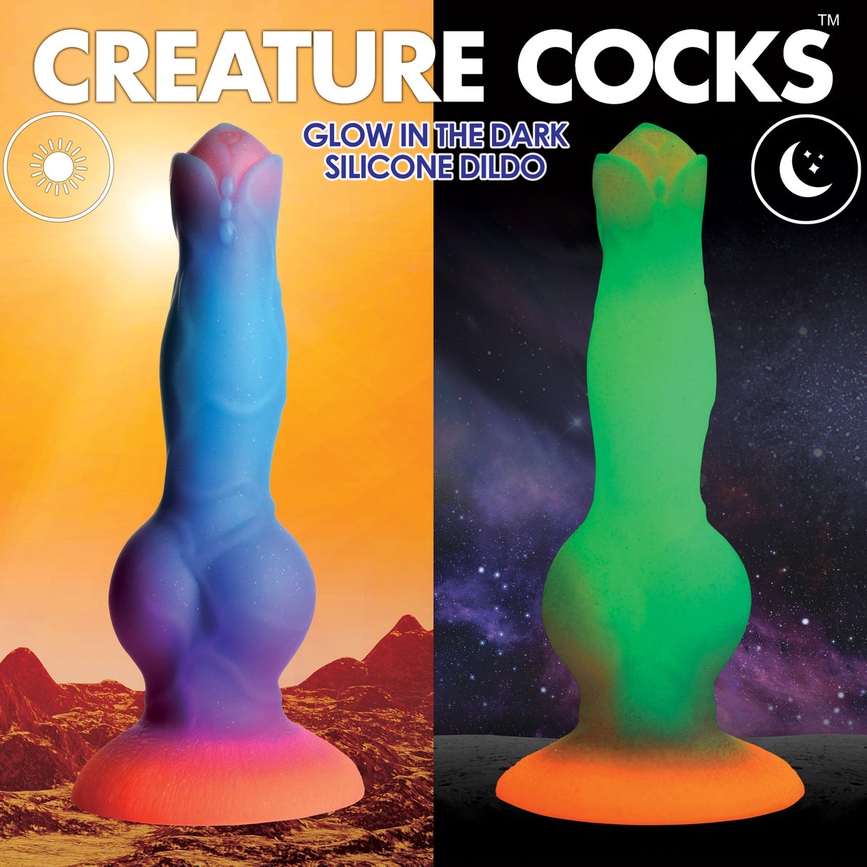 Creature Cocks Glow-In-The-Dark Alien Silicone Dildo - CC-AH148