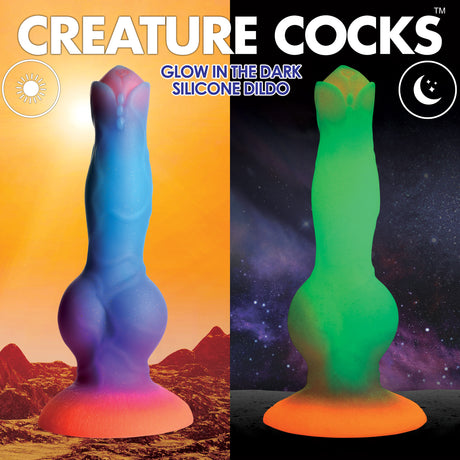 Creature Cocks Glow-In-The-Dark Alien Silicone Dildo - CC-AH148