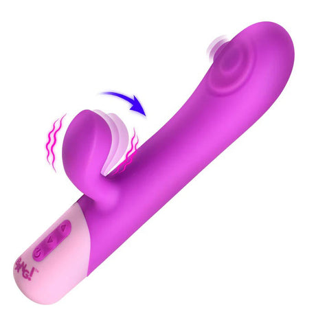 XR Brands Rabbit Vibrator — Clit Tapping & G-Spot (Purple) - BNG-AH846