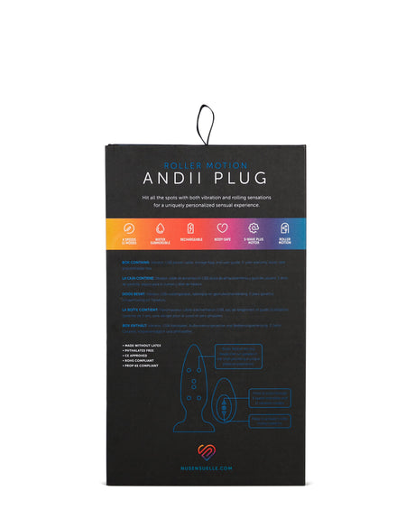 Nu Sensuelle Andii Anal Plug — Navy Blue, Rolling Bead Motion - NS2989