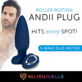 Nu Sensuelle Andii Anal Plug — Navy Blue, Rolling Bead Motion - NS2989