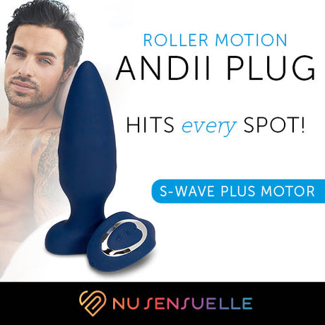 Nu Sensuelle Andii Anal Plug — Navy Blue, Rolling Bead Motion - NS2989