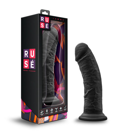 Blush Ruse Jammy Dildo — Black, 7.5 Insertable - BL-80805