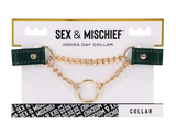 Sportsheets Indica Day Collar, Emerald Faux Leather (15–19 in) - SS10226