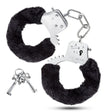 Blush Temptasia Beginner Cuffs — Black Faux Fur, Stainless Steel - BL-55405