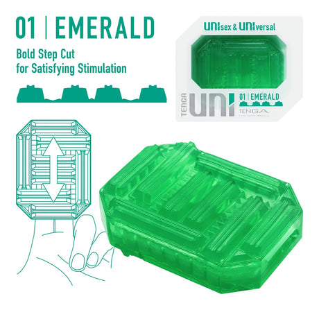Tenga UNI Emerald Disposable Unisex Stretch Sleeve with Lotion - TN701