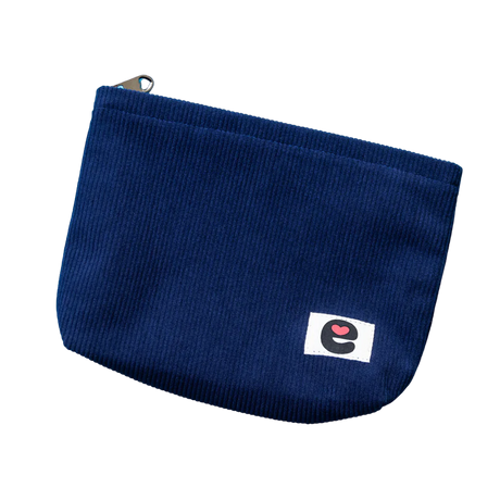 Emojibator Pleasure Pouch — Midnight Blue Corduroy Travel Case (8.25 × 6.9 × 2 in) - EM7150