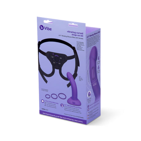 b-Vibe Curved Vibrating Strap-On Kit with 6.5in Silicone Dildo - BV1807
