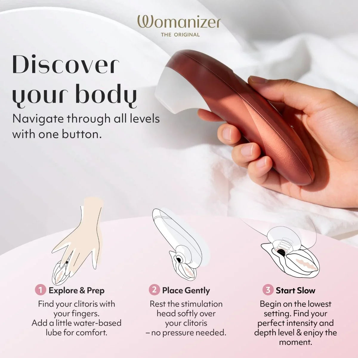 Womanizer Pro Clitoral Stimulator — Bordeaux Red - WZ6889