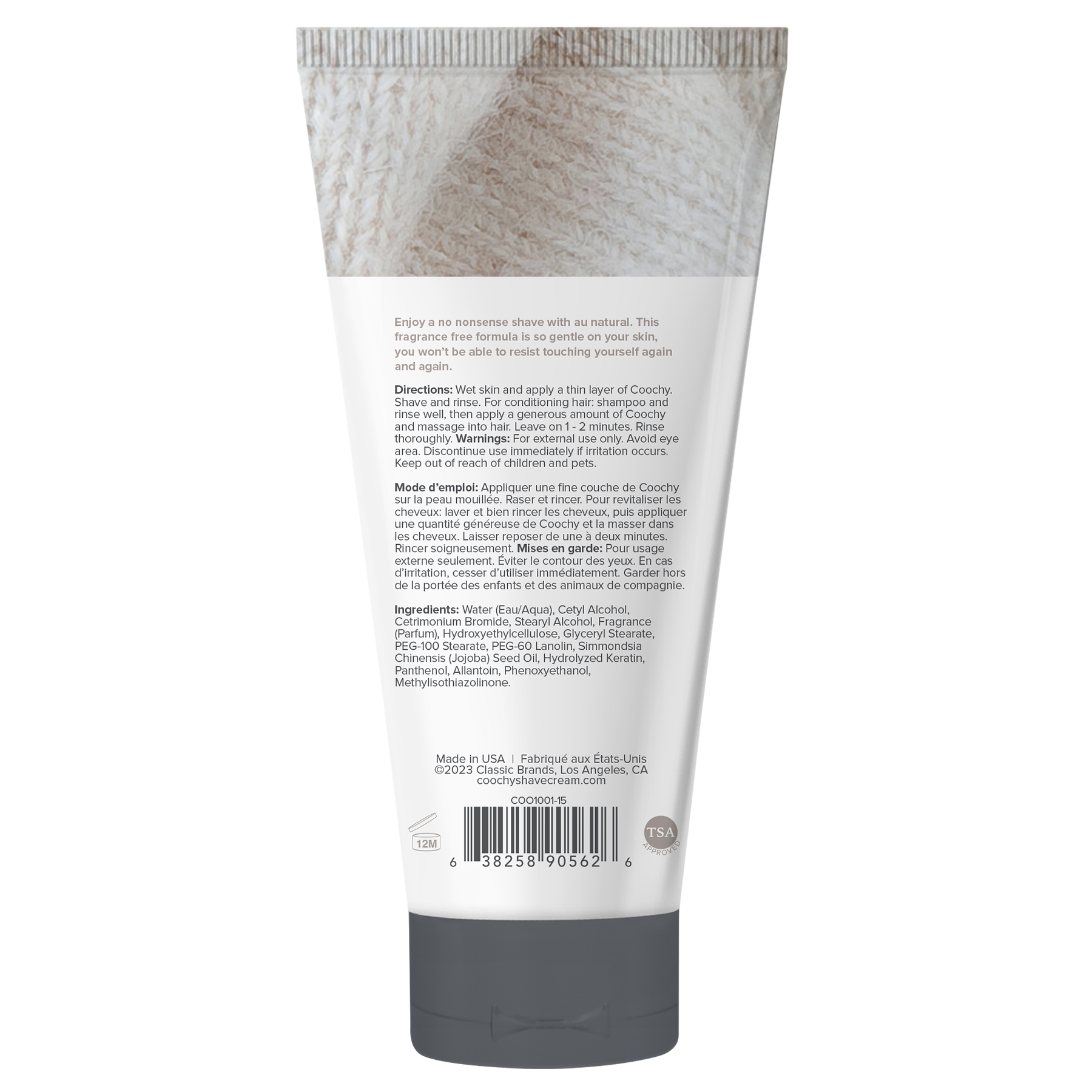 Coochy Shave Cream - AU NATURAL tube 0.5oz / 15ml by Coochy