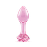 b-Vibe Pink Roses Glass Butt Plug Training Set — 2-Pack - BV2976