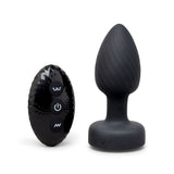 b-Vibe 3.5" Light-Up Butt Plug with Remote — Black - BV4949